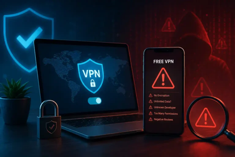 آیا فیلترشکن رایگان امن است؟ راهنمای تشخیص VPN مشکوک قبل از نصب